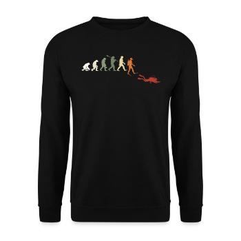 Plongée Évolution Rétro Cadeau Pour Plongeurs - Sweat-shirt Unisexe - noir - Devant - Alina (178cm) & Michal (187cm)