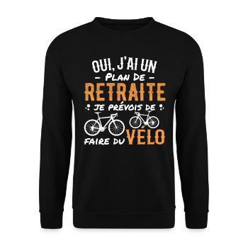Retired Cycling Retirement Plan Cycling Cycling - Unisex Sweatshirt - black - Front - Alina (178cm) & Michal (187cm)