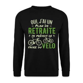 Retired Cycling Retirement Plan Cycling Cycling - Unisex Sweatshirt - black - Front - Alina (178cm) & Michal (187cm)