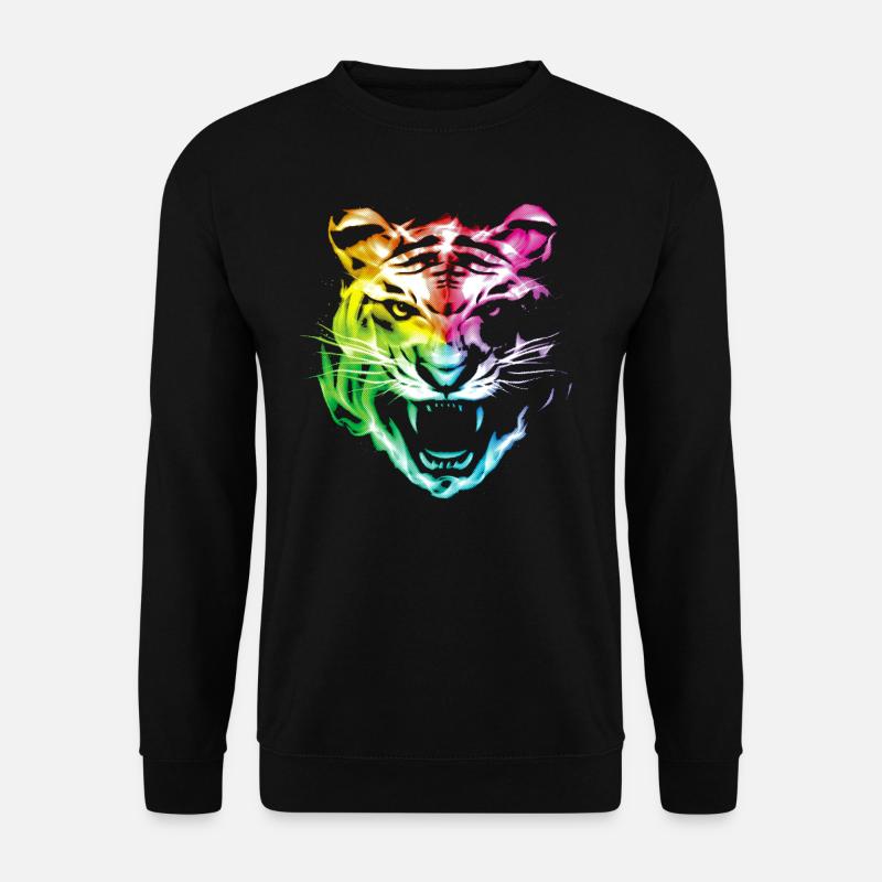 Leopard Tiger Tier - Unisex Pullover - Schwarz