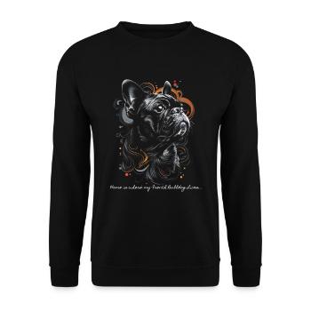 Home is where my French Bulldog lives... - Unisex Sweatshirt - black - Front - Alina (178cm) & Michal (187cm)
