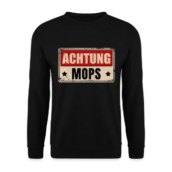 ACHTUNG MOPS - Unisex Pullover - Schwarz - Vorne - Alina (178cm) & Michal (187cm)