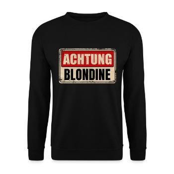 ATTENTION BLONDE - Unisex Sweatshirt - black - Front - Alina (178cm) & Michal (187cm)