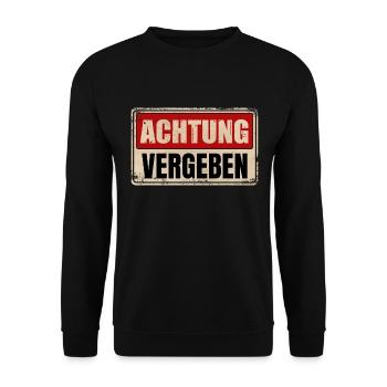 ACHTUNG VERGEBEN - Unisex Pullover - Schwarz - Vorne - Alina (178cm) & Michal (187cm)