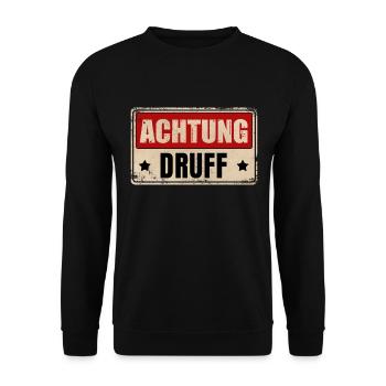 ACHTUNG DRUFF - Unisex Pullover - Schwarz - Vorne - Alina (178cm) & Michal (187cm)