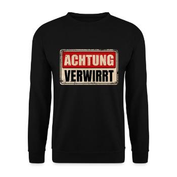 ACHTUNG VERWIRRT - Unisex Pullover - Schwarz - Vorne - Alina (178cm) & Michal (187cm)