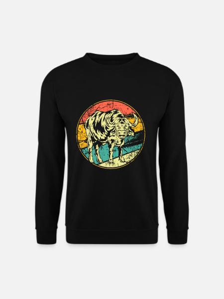 Büffel vintage Wasserbüffel - Unisex Pullover - Schwarz