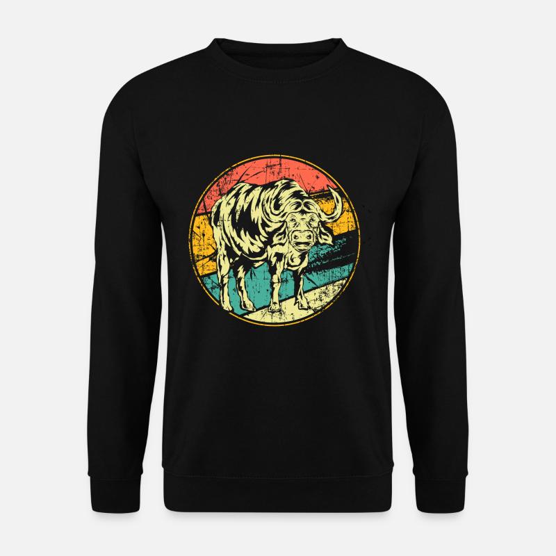 Büffel vintage Wasserbüffel - Unisex Pullover - Schwarz