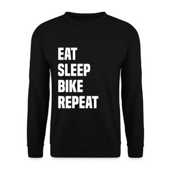 Eat Sleep Bike Repeat - Unisex Pullover - Schwarz - Vorne - Alina (178cm) & Michal (187cm)