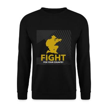 Combattez pour votre pays - militaire - Sweat-shirt Unisexe - noir - Devant - Alina (178cm) & Michal (187cm)