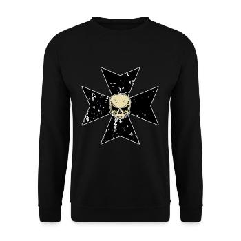 Templar cross - Unisex Sweatshirt - black - Front - Alina (178cm) & Michal (187cm)