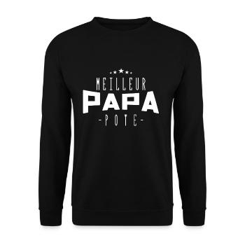 Meilleur Papa, Meilleur Pote | Fêtes des Pères - Sweat-shirt Unisexe - noir - Devant - Alina (178cm) & Michal (187cm)