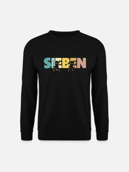 7. Geburtstag Junge 7 Jahre Kinder Ninja - Unisex Pullover - Schwarz