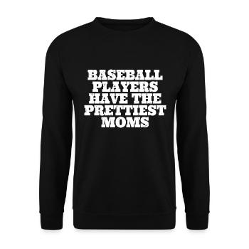 Baseballspieler haben die hübschesten Mütter Baseball - Unisex Pullover - Schwarz - Vorne - Alina (178cm) & Michal (187cm)