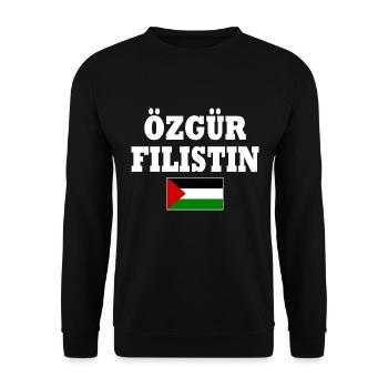 özgür filistin - Unisex Sweatshirt - black - Front - Alina (178cm) & Michal (187cm)
