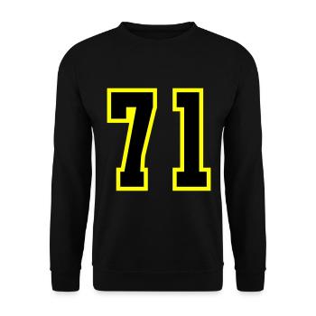 71 Number Jersey - Unisex Sweatshirt - black - Front - Alina (178cm) & Michal (187cm)