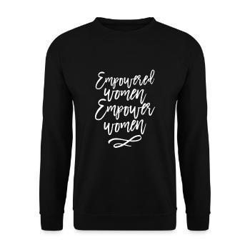 EMPOWERED WOMEN Starke Frauen Feministin Feminist - Unisex Pullover - Schwarz - Vorne - Alina (178cm) & Michal (187cm)