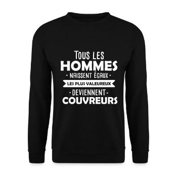 Couvreurs / Métier Humour / Cadeau Drôle - Sweat-shirt Unisexe - noir - Devant - Alina (178cm) & Michal (187cm)