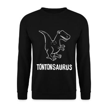 Tonton Est Mon Dinosaure Préféré Cadeau Oncle - Sweat-shirt Unisexe - noir - Devant - Alina (178cm) & Michal (187cm)