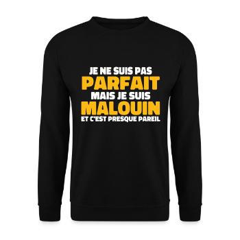 Pas Parfait Je Suis Malouin - Sweat-shirt Unisexe - noir - Devant - Alina (178cm) & Michal (187cm)