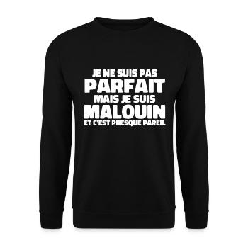 Pas Parfait Je Suis Malouin - Sweat-shirt Unisexe - noir - Devant - Alina (178cm) & Michal (187cm)