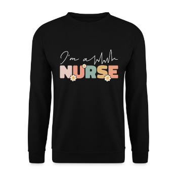 I am a nurse gift nurse - Unisex Sweatshirt - black - Front - Alina (178cm) & Michal (187cm)