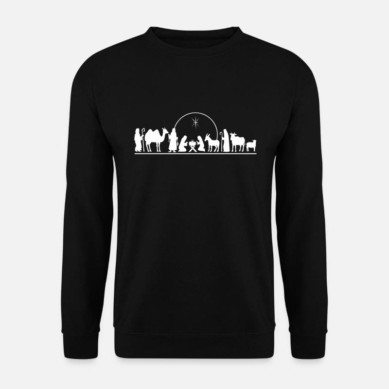 Krippe Jesus Kind Nativity heilige Könige Geschenk - Unisex Pullover - Schwarz