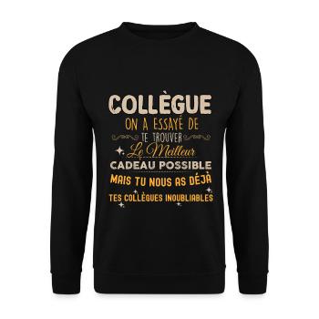 Mes Collègues Sont Inoubliables Et Extra - Sweat-shirt Unisexe - noir - Devant - Alina (178cm) & Michal (187cm)