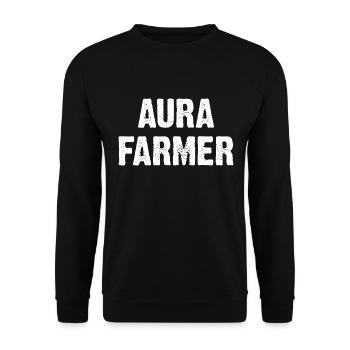 Aura Farmer - Unisex Sweatshirt - black - Front - Alina (178cm) & Michal (187cm)