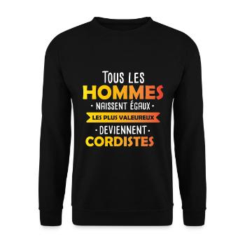 Cadeau Humour Original Cordiste / Escalade - Sweat-shirt Unisexe - noir - Devant - Alina (178cm) & Michal (187cm)