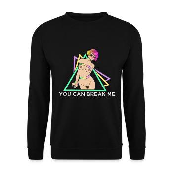 EROTIC GIRL SEXY SHIBARI BONDAGE GIRL BREAK ME - Unisex Pullover - Schwarz - Vorne - Alina (178cm) & Michal (187cm)