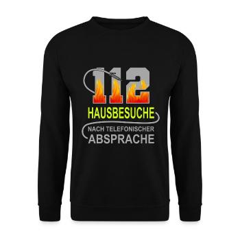 Feuerwehr Motiv für Feuerwehrleute Feuerwehrmann - Unisex Pullover - Schwarz - Vorne - Alina (178cm) & Michal (187cm)
