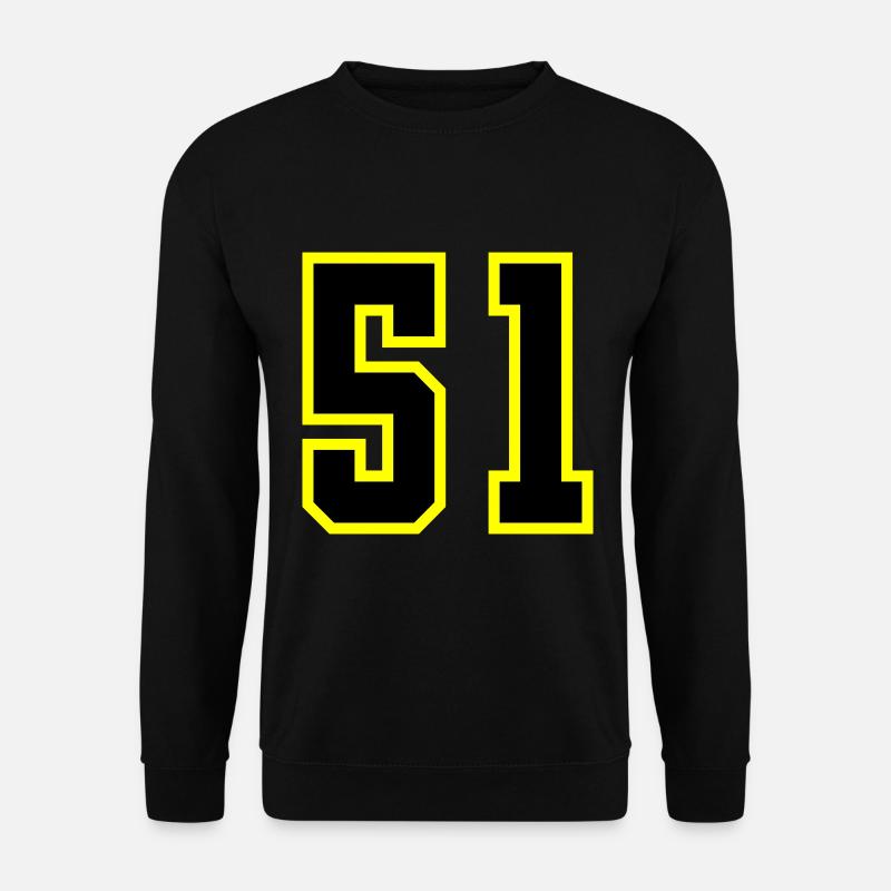 51 Zahl Trikot - Unisex Pullover - Schwarz