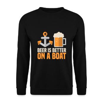 Beer Is Better On A Boat Geschenk Boot Idee Bier - Unisex Pullover - Schwarz - Vorne - Alina (178cm) & Michal (187cm)