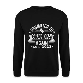 Promoted to Grandpa Again in 2023 Retro Expectant Grandpa - Unisex Sweatshirt - black - Front - Alina (178cm) & Michal (187cm)
