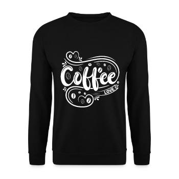 Coffee Love - Unisex Pullover - Schwarz - Vorne - Alina (178cm) & Michal (187cm)