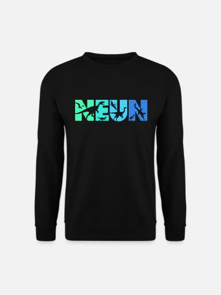 Kinder 9 Jahre Dino 9. Geburtstag Dinosaurier - Unisex Pullover - Schwarz