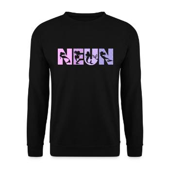 Geburtstag Mädchen 9 Jahre alt Nixe Meerjungfrau - Unisex Pullover - Schwarz - Vorne - Alina (178cm) & Michal (187cm)