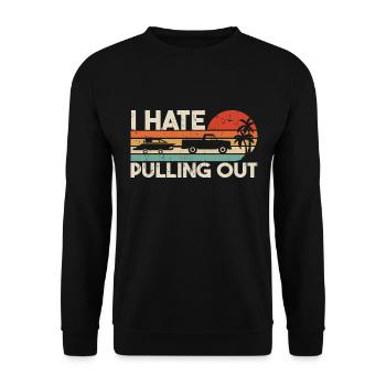 Ich hasse es, einen Retro-Bootskapitän herauszuziehen - Unisex Pullover - Schwarz - Vorne - Alina (178cm) & Michal (187cm)