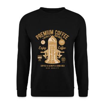 Coffee Classic Coffee machine Premium connoisseur - Unisex Sweatshirt - black - Front - Alina (178cm) & Michal (187cm)