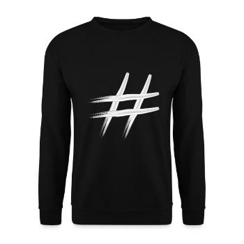 symbole de hashtag blanc - Sweat-shirt Unisexe - noir - Devant - Alina (178cm) & Michal (187cm)