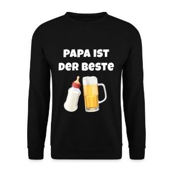 Papa ist der Beste - Unisex Pullover - Schwarz - Vorne - Alina (178cm) & Michal (187cm)
