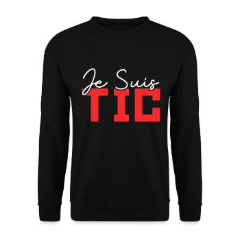 Je Suis TIC | TIC TAC Duo Drôle Cadeau - Sweat-shirt Unisexe - noir - Devant - Alina (178cm) & Michal (187cm)