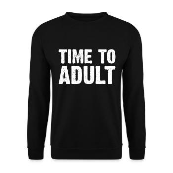 Time To Adult - Unisex Pullover - Schwarz - Vorne - Alina (178cm) & Michal (187cm)