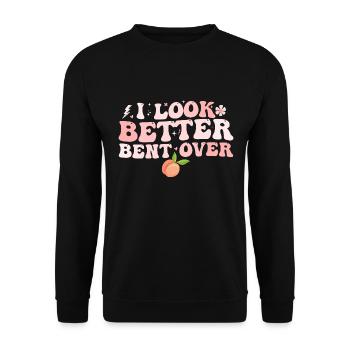 I look better bent over - Unisex Sweatshirt - black - Front - Alina (178cm) & Michal (187cm)
