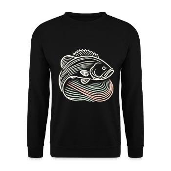 Bass Fish - Unisex Sweatshirt - black - Front - Alina (178cm) & Michal (187cm)