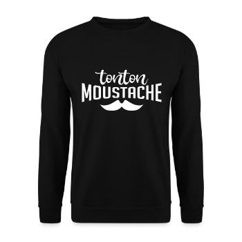 Tonton Moustache - Sweat-shirt Unisexe - noir - Devant - Alina (178cm) & Michal (187cm)