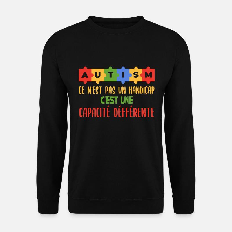 Autisme, Je porte bleu - Sweat-shirt Unisexe - noir