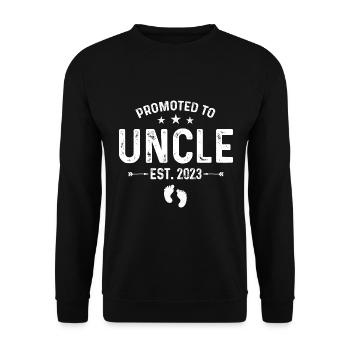 Promu à Oncle Est 2023 Première fois Oncle Bientôt - Sweat-shirt Unisexe - noir - Devant - Alina (178cm) & Michal (187cm)