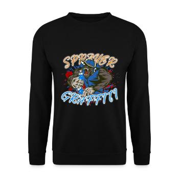 Graffiti Pulvérisateur Artiste Street Art Singe - Sweat-shirt Unisexe - noir - Devant - Alina (178cm) & Michal (187cm)